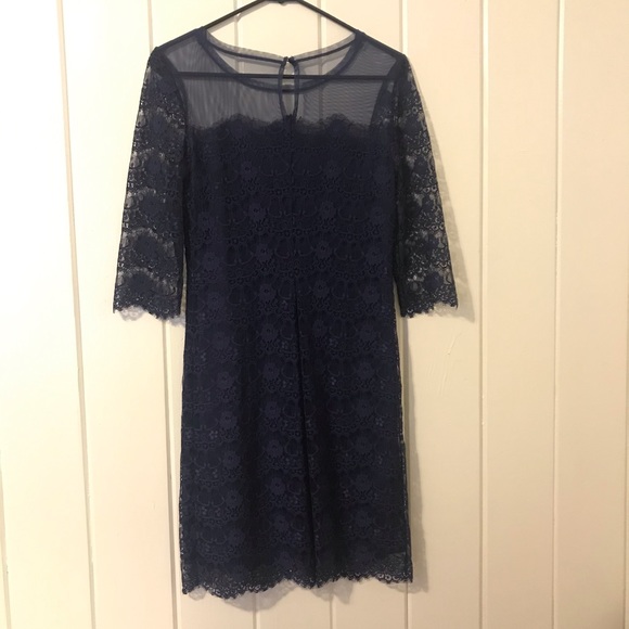 EUC Navy lace dress Max & Cleo sz 4 - Picture 5 of 8